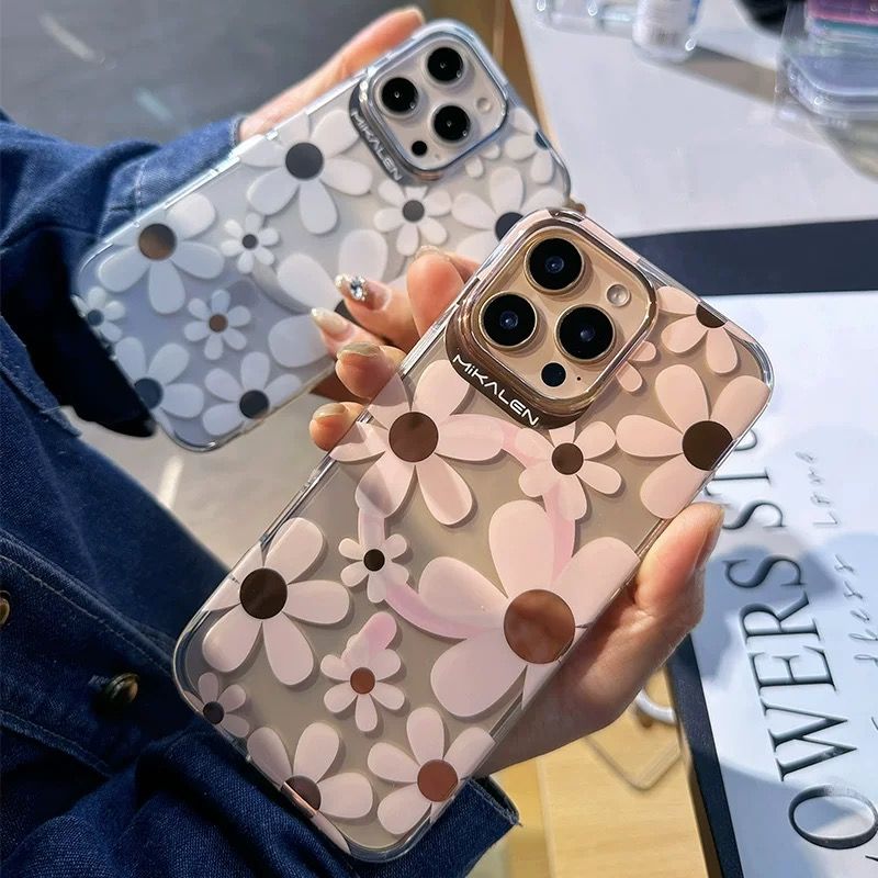 米卡倫/Mikalen正品蘋果16系列花朵手機(jī)殼磁吸iPhone16Pro防摔手機(jī)殼iPhone15電鍍花朵女生手機(jī)殼