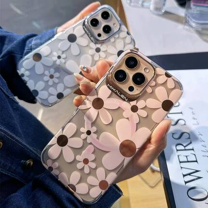 米卡伦/Mikalen正品苹果17系列花朵手机壳磁吸iPhone16Pro防摔手机壳iPhone15电镀花朵女生手机壳