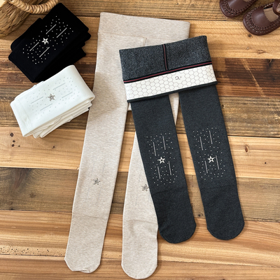 栀了成长记女童冬季一体绒连裤袜