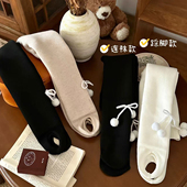 栀了成长记童装 儿童加绒加厚保暖打底裤 女童一体绒连裤 袜2025冬季