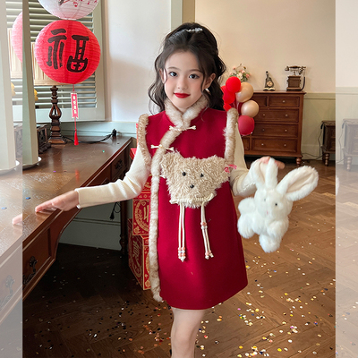 栀了成长记女童新中式旗袍裙