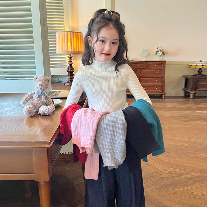 栀了成长记女童糖果色打底衫