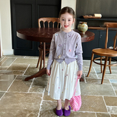 春装 开衫 儿童女宝宝衣服蝴蝶结毛衣 女童百搭针织衫 栀了成长记童装