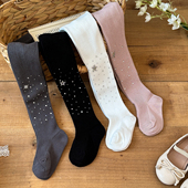 女童坑条烫钻连裤 袜秋季 新款 栀了成长记童装 儿童洋气弹力打底裤 袜