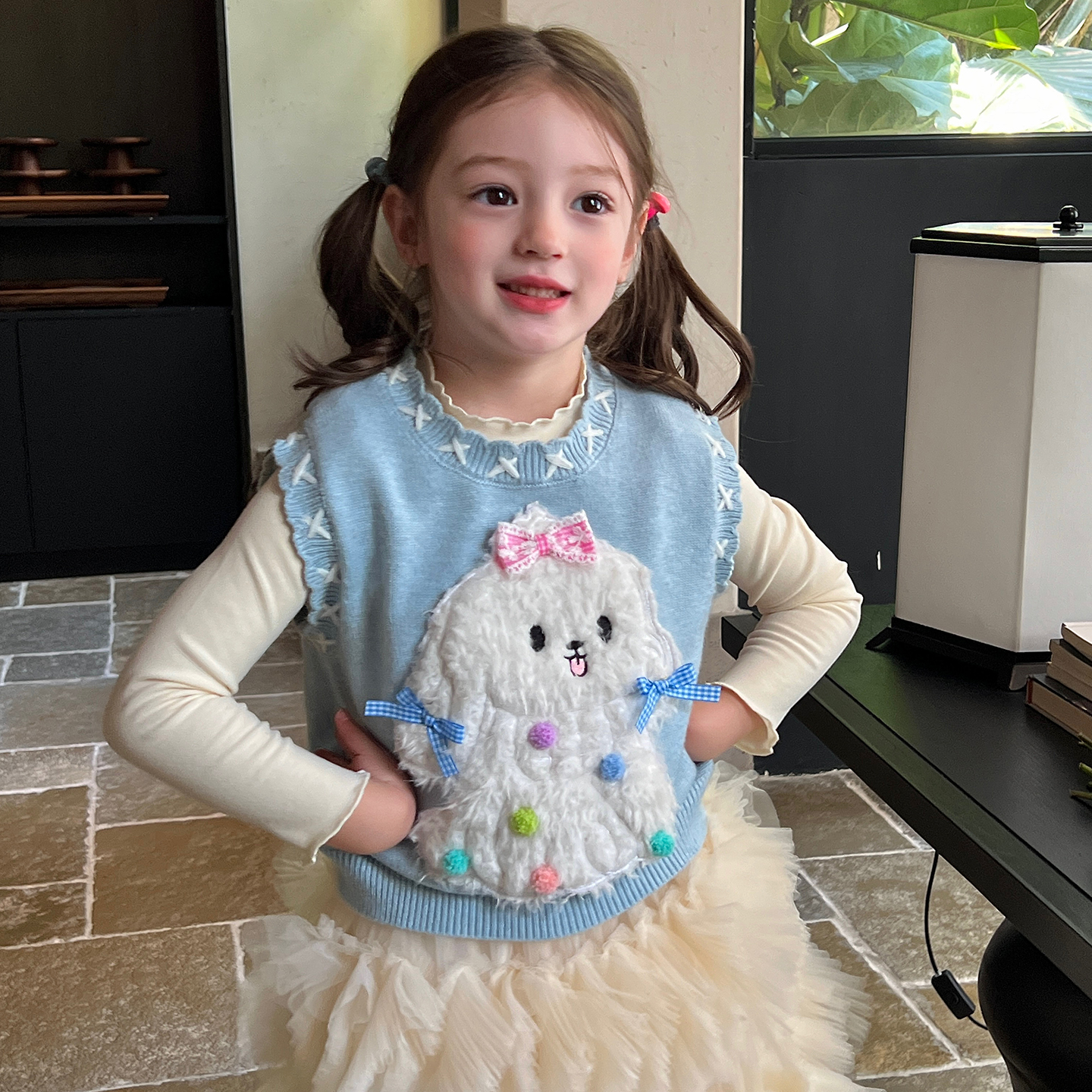 栀了成长记女童毛衣马甲