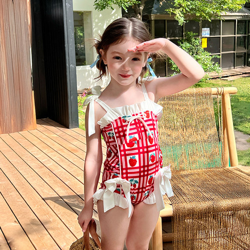 栀了成长记女童水果连体泳衣