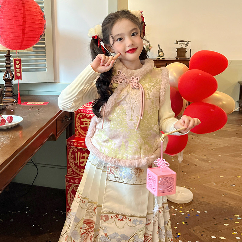 栀了成长记童装女童国风夹棉马甲秋冬儿童宝宝中国结盘扣背心外套,童装/婴儿装/亲子装,马甲,淘宝优惠券,粉丝福利购,淘宝优惠卷