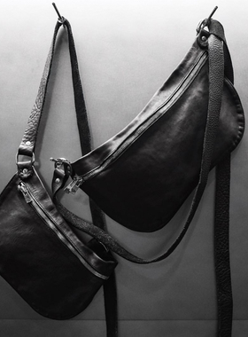 潮牌暗黑风斜挎胸包GUIDI Q10复古单肩包腰包山本耀司yohji包