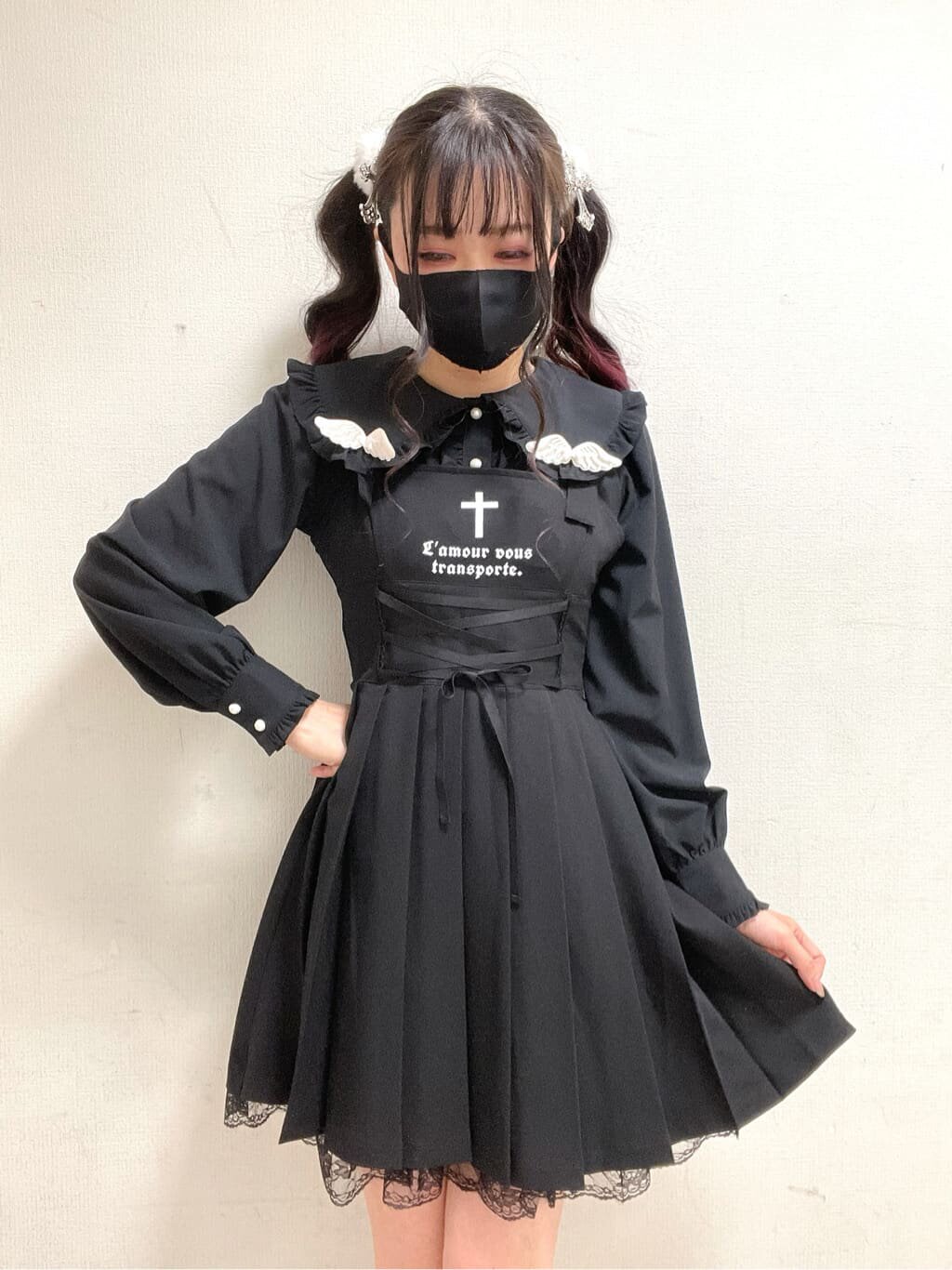 小回23春季新款ANK日系甜美娃娃领木耳边小天使长袖宽松衬衣女士
