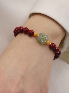 高含量原矿朱砂手串女和