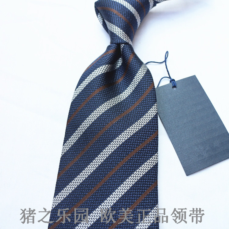 英伦大牌男士职业年会商务正装条纹高档真丝休闲精装礼盒8cm领带