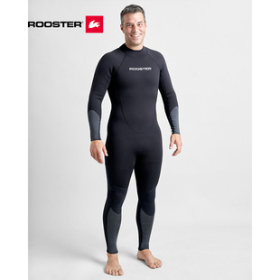 Rooster湿衣2mm长袖保暖连体服压舷裤弹力氯丁橡胶护膝耐磨垫