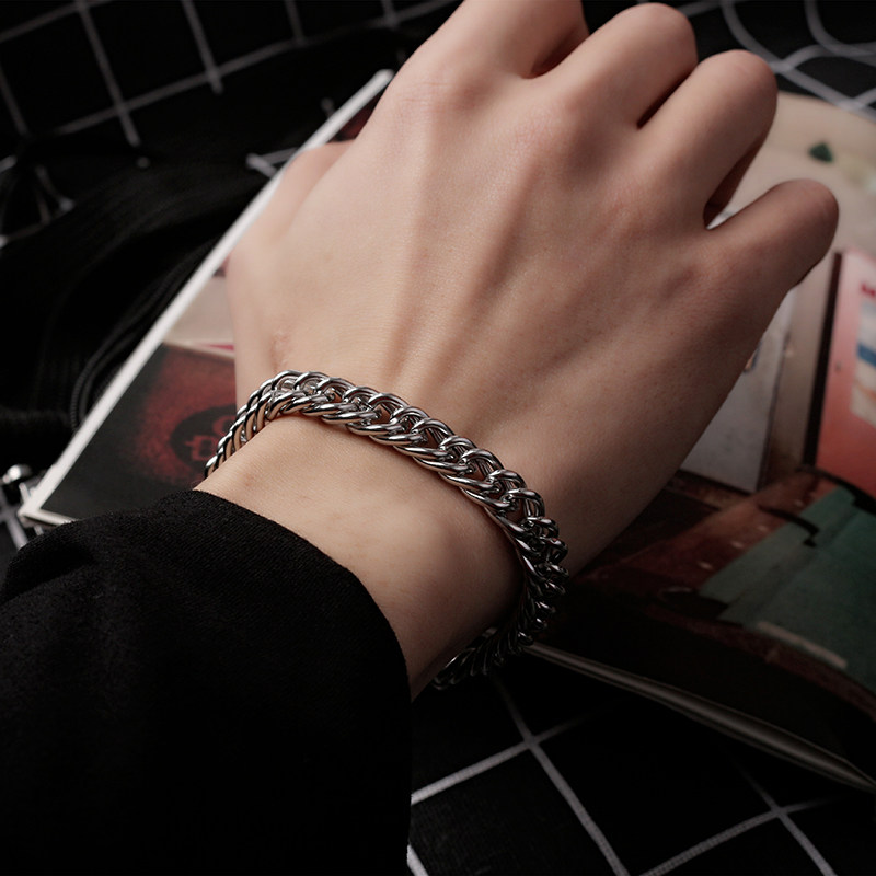 masked foxes潮流钢制麻绳手链男女ins冷淡风个性百搭不掉色手链