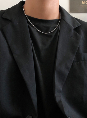 自制极简主义钢珠项链潮流简约百搭个性锁骨链情侣永不掉色网红款