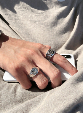 MASKED FOXES十字架骷髅戒指男开口可调节ins潮人个性镀银指环女