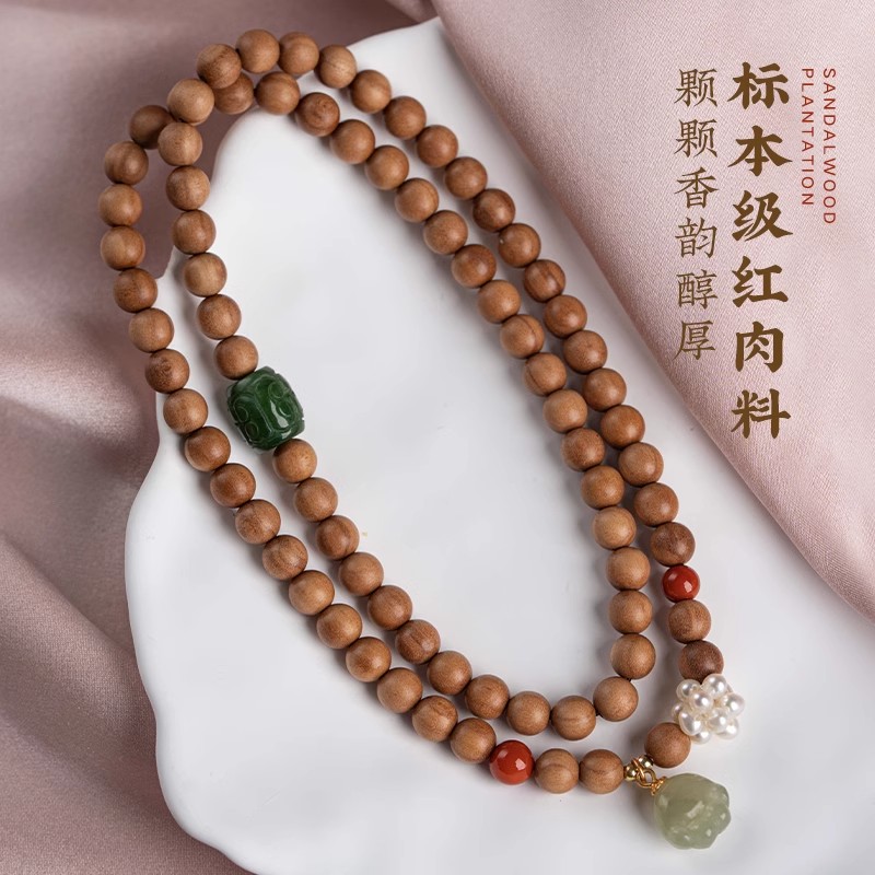 印度老山檀香木手串原创民族国风文玩配饰手链送女友礼物