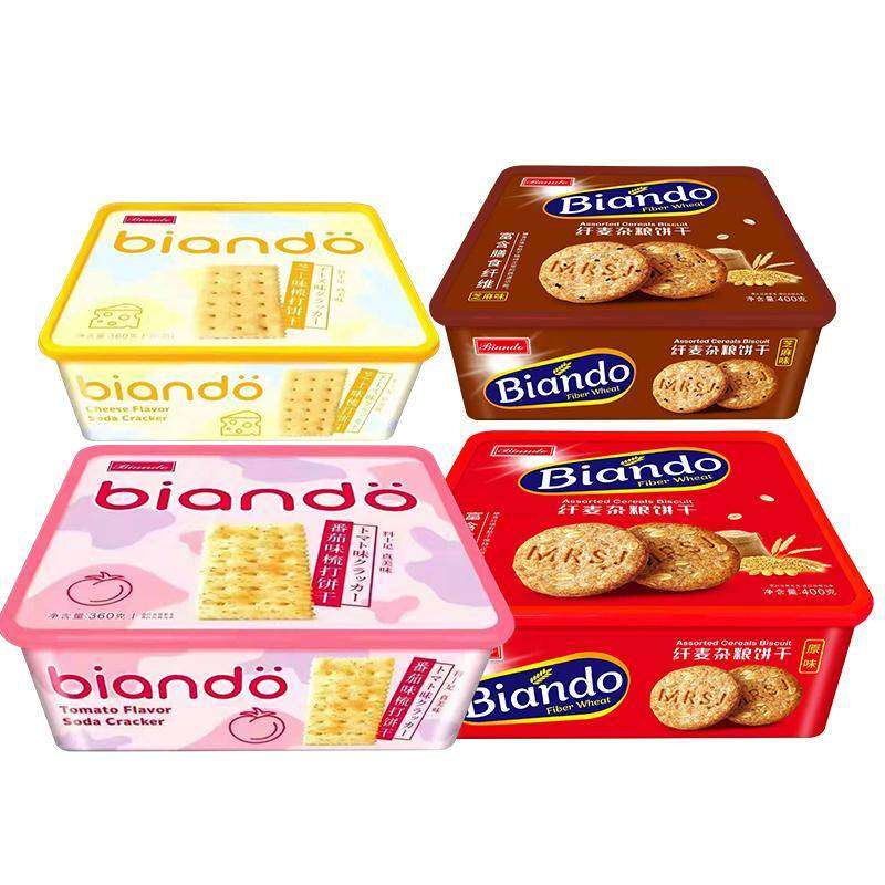 BIANDO铁尺礼盒装苏打饼干年货送礼零食整箱咸味纤麦饼干早餐360g