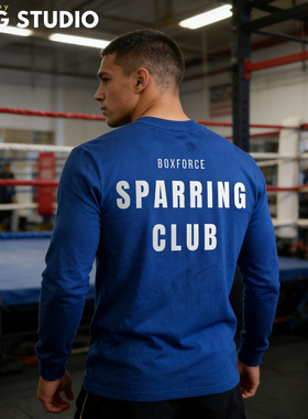拳击长袖 格斗训练服 长袖男T恤  秋冬男上衣 全棉T恤 Boxing衣服