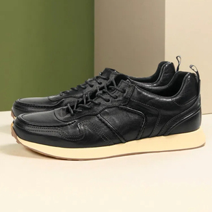 英伦复古植鞣牛皮水洗做旧手工运动休闲阿甘鞋男士厚底真皮德训鞋