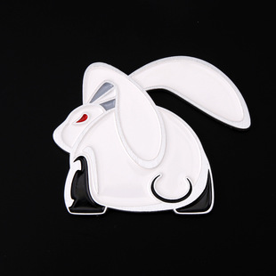 适用大众VW 车贴3D立体兔子车身金属车标MTM车标奥迪 GTI恶兔改装