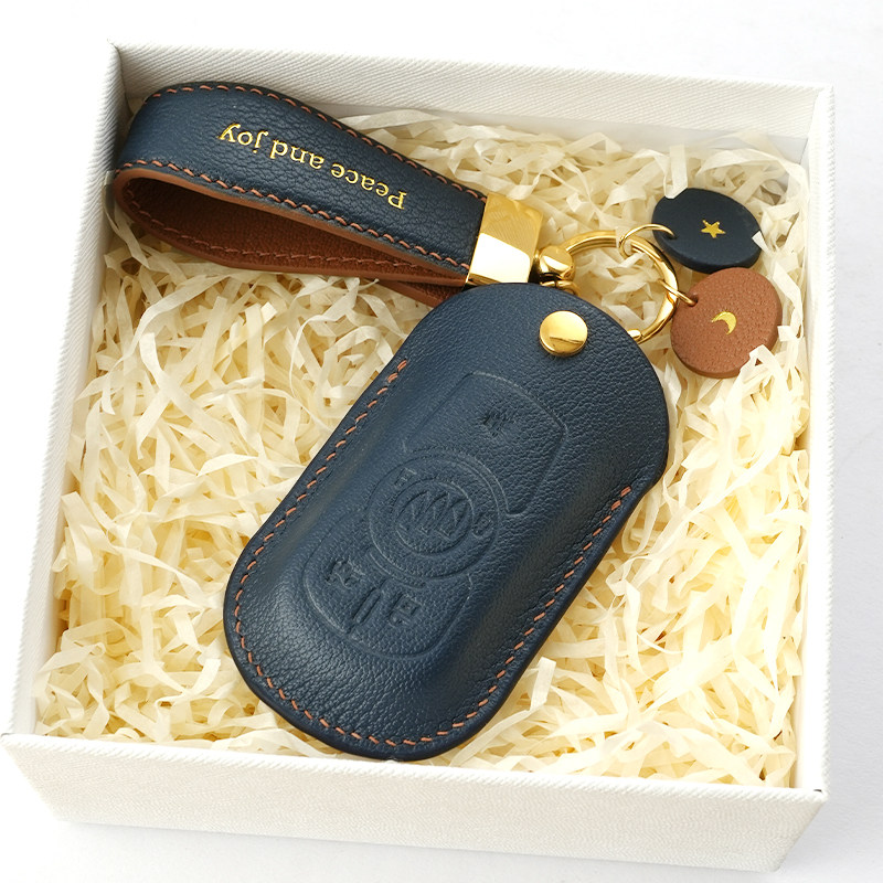 适用别克新君威君越昂科威昂科拉GX  府南河法羊真皮手工车钥匙套