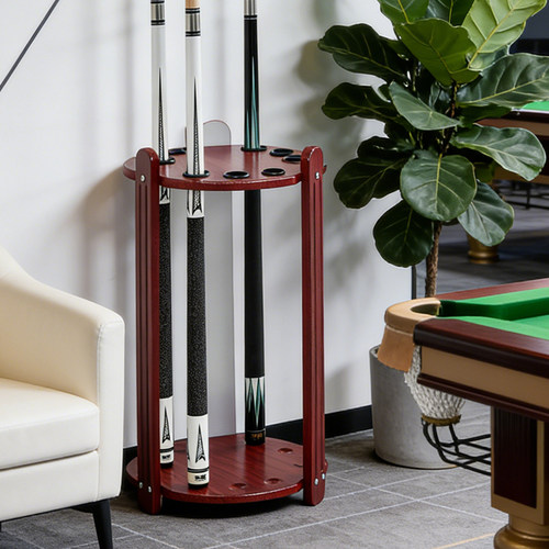 台球厅落地9孔红圆形球杆架