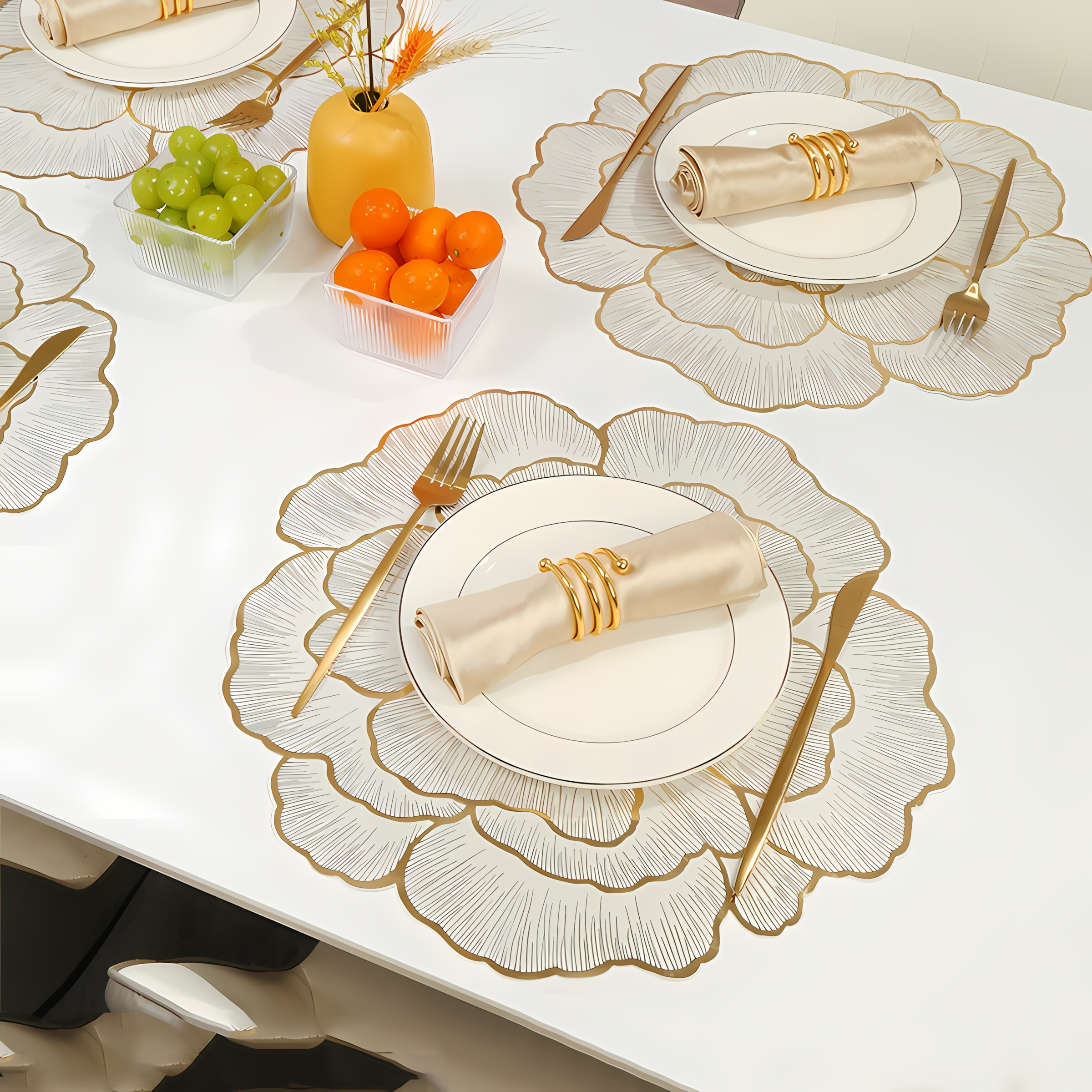 牡丹花荷花创意装饰餐垫