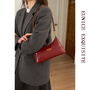 超火小众不撞款包包女款高级感轻奢小众单肩斜挎包链条真皮饺子包