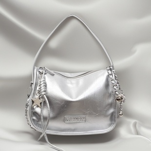 EUNICE 超火银色链条小拎包斜挎小方包 EXQUISITE轻奢小众包包女款