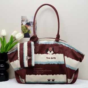 条纹包包女款 大容量腋下包日常百搭今年流行大学生通勤单肩托特包