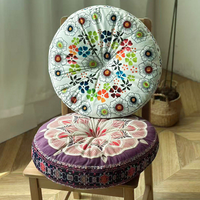 圆形复古风蒲团坐垫加厚不塌陷家用客厅地上卧室飘窗榻榻米屁垫子