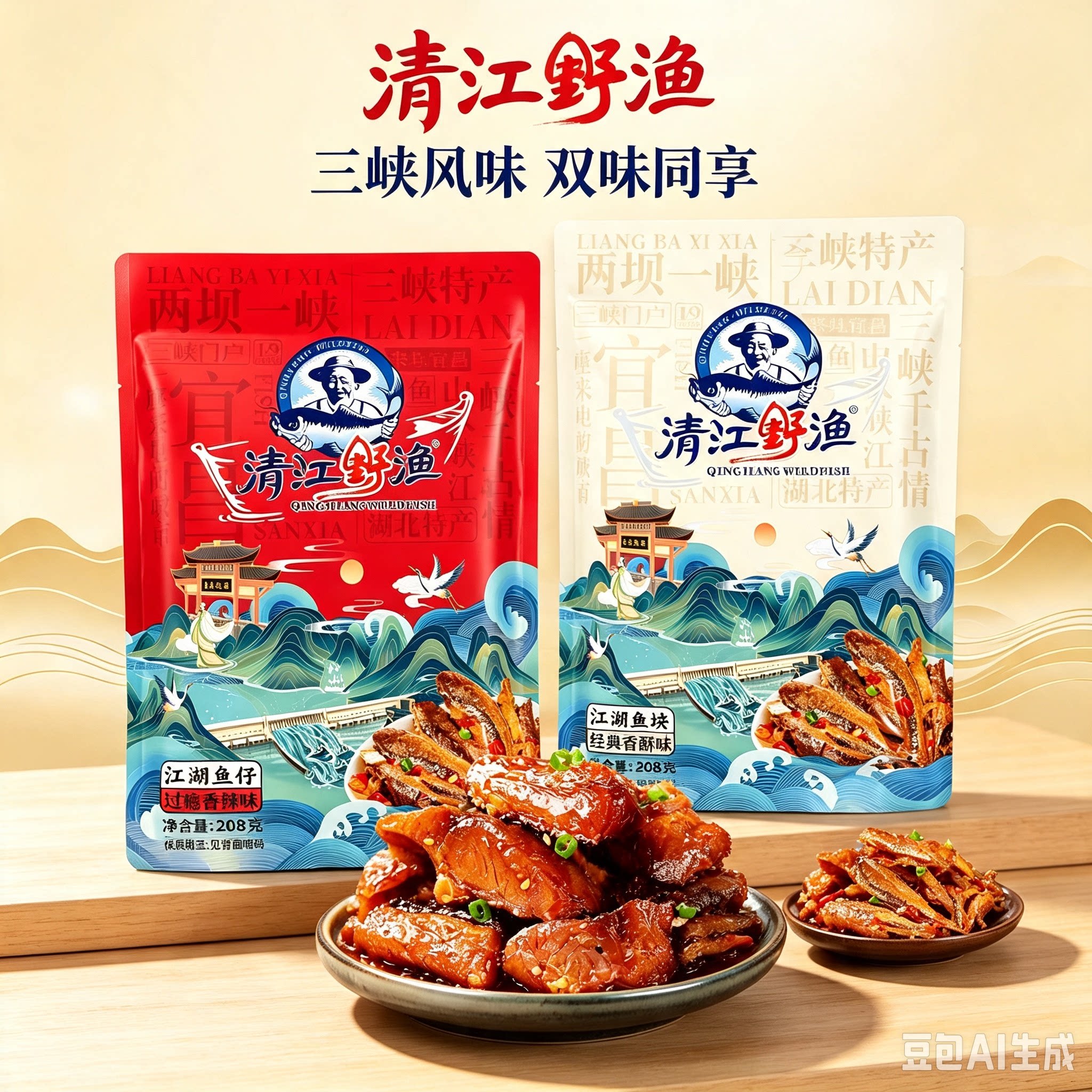 土老憨清江野渔江湖鱼块小鱼仔休闲零食208g宜昌三峡特产