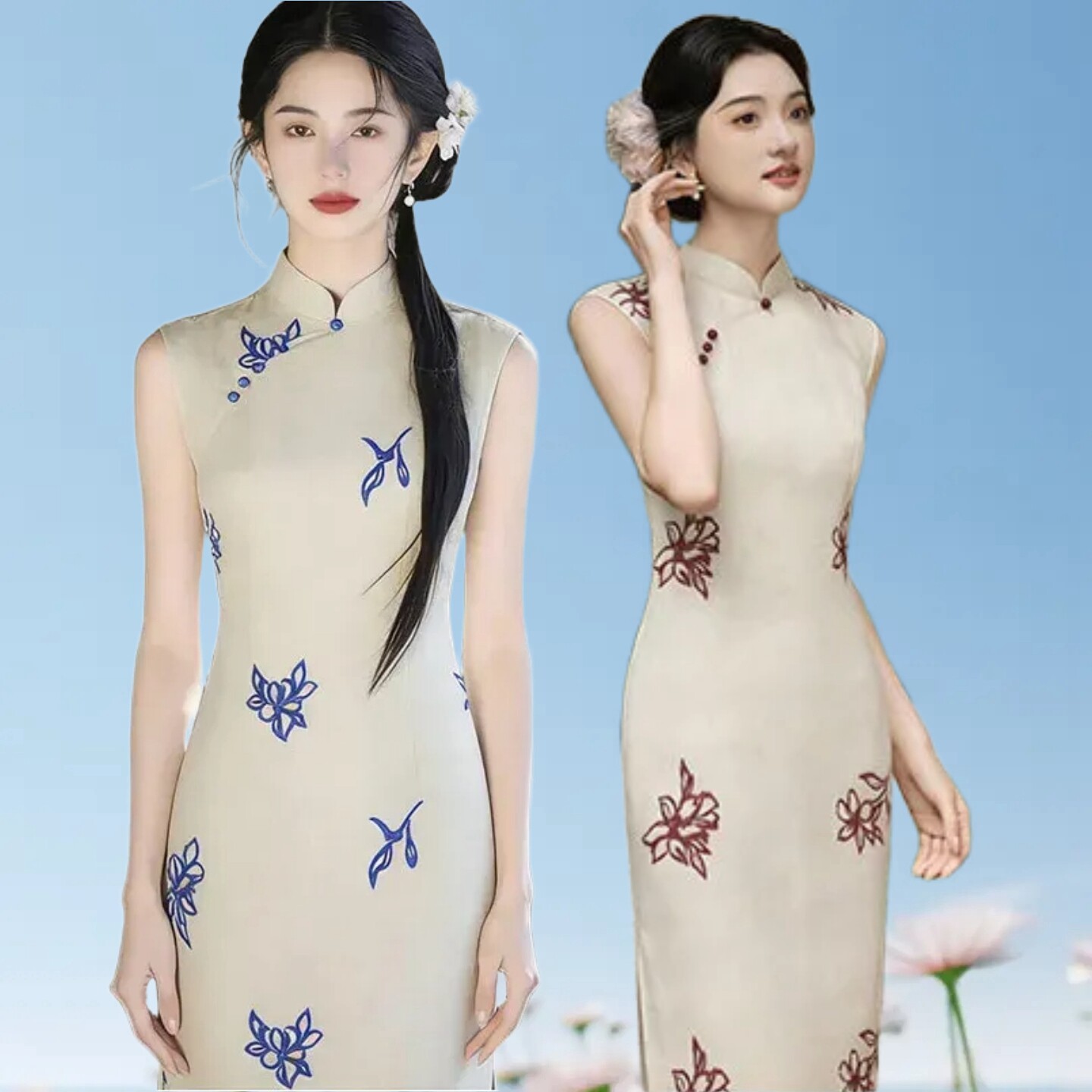 苏州仿真丝改良新中式旗袍女日常