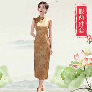 时尚高档醋酸新中式妈妈气质模特走秀车展迎宾服新款2025旗袍苏州