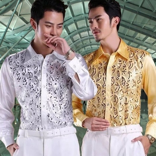 亮片衬衣男装魔术师表演歌手舞蹈衬衫主持服司仪小品演出新款2026