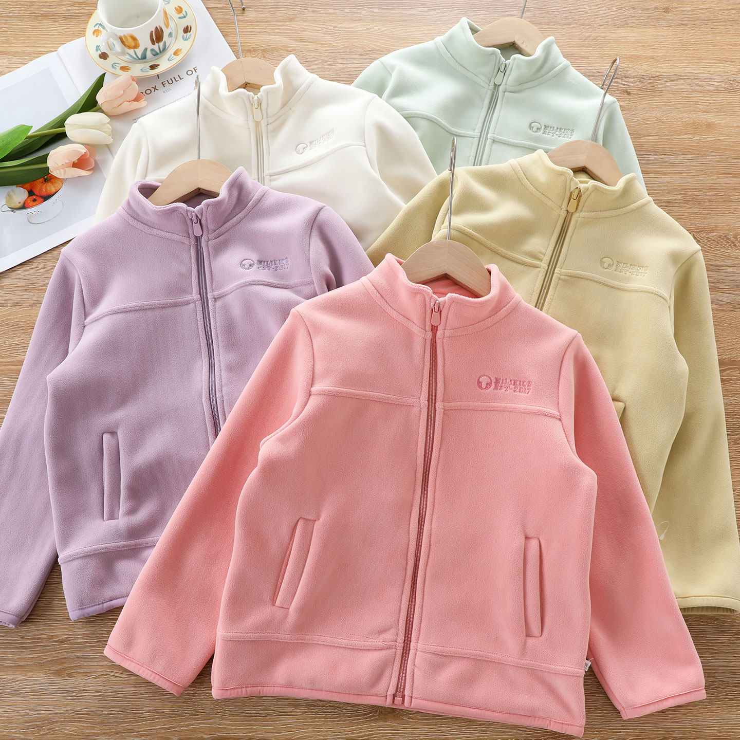 女童密密绒加厚外套秋冬新款儿童校服神器内胆中大童加绒保暖上衣