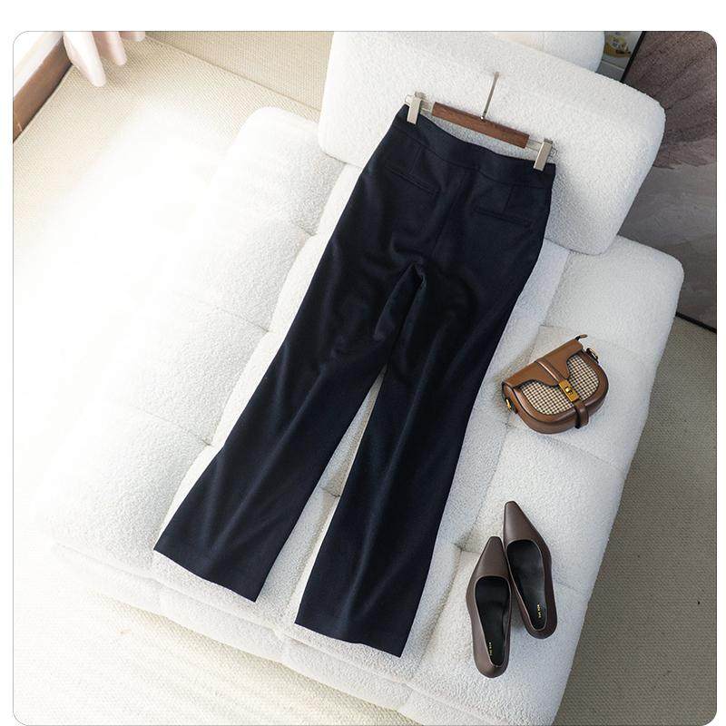 兼顾保暖与风度羊毛+羊绒西装裤时尚女主气质百搭显瘦休闲裤女