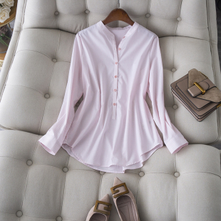 狠zan的一款衬衫夏季清新的颜色粉白色系柔软宽松百搭上衣夏季女