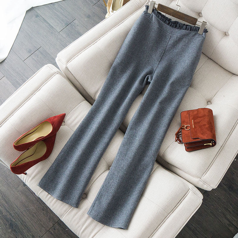 双面呢西装裤高定气质灰斜纹羊毛长裤春冬毛呢微喇直筒裤通勤裤女,女装/女士精品,西装裤/正装裤,淘宝优惠券,粉丝福利购,淘宝优惠卷