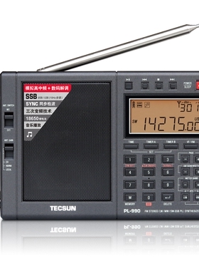 Tecsun/德生 PL990全波段插卡蓝牙灵度便携式锂电专业PL990收音机