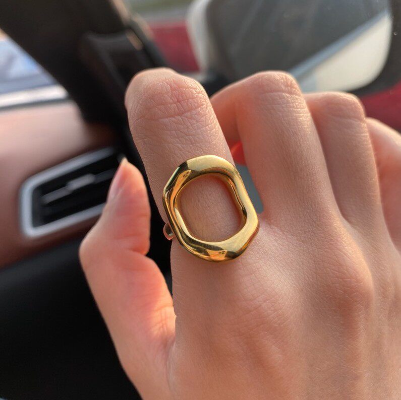 NEW WOMENS RINGS EUROPEAN AND AMERICAN STYLE STREET PHOTOGRAPHY PERSONALITY RINGS RINGS 18K GOLD RINGS