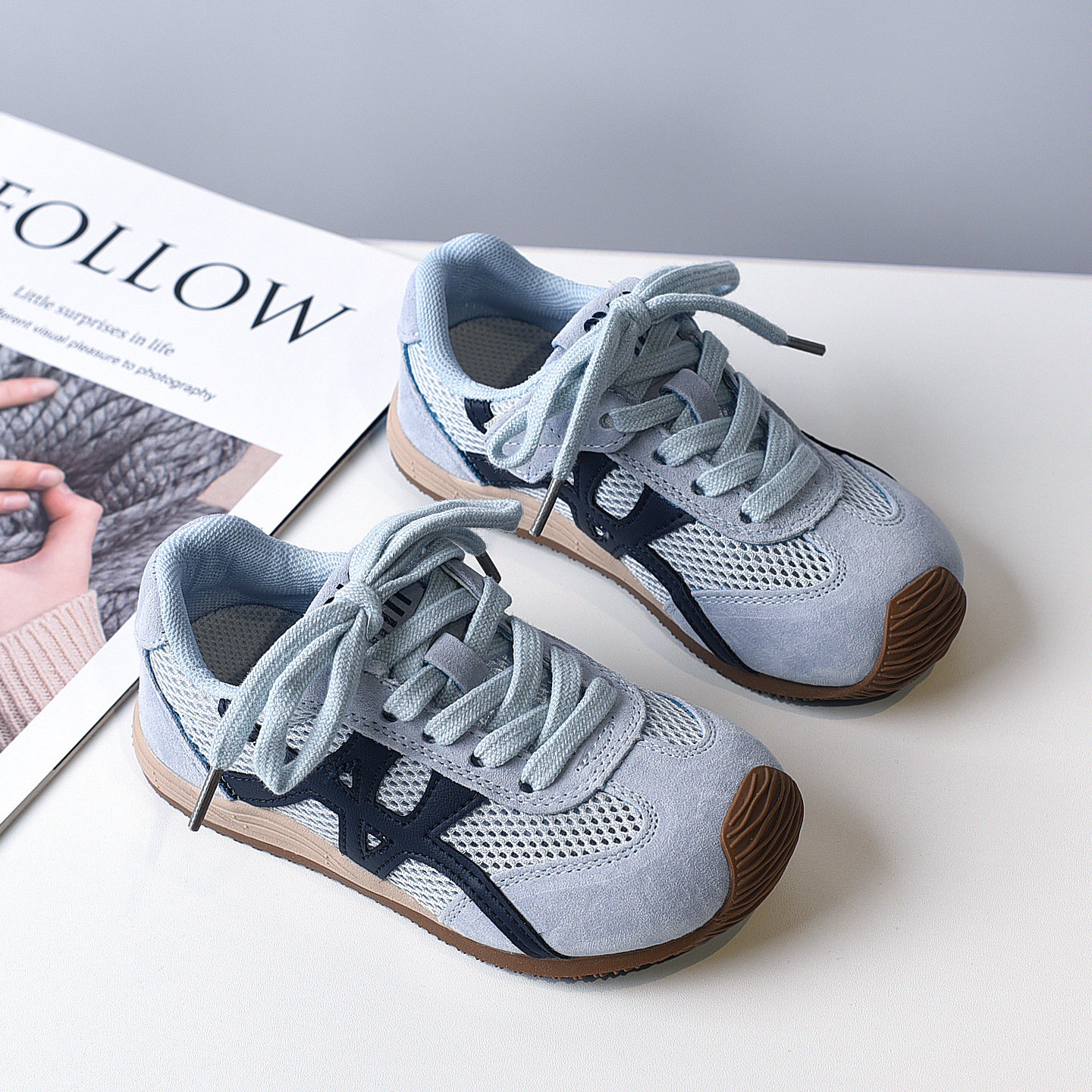 真皮透气网面儿童运动鞋子女童单网鞋2026夏季薄款宝宝小孩跑步鞋