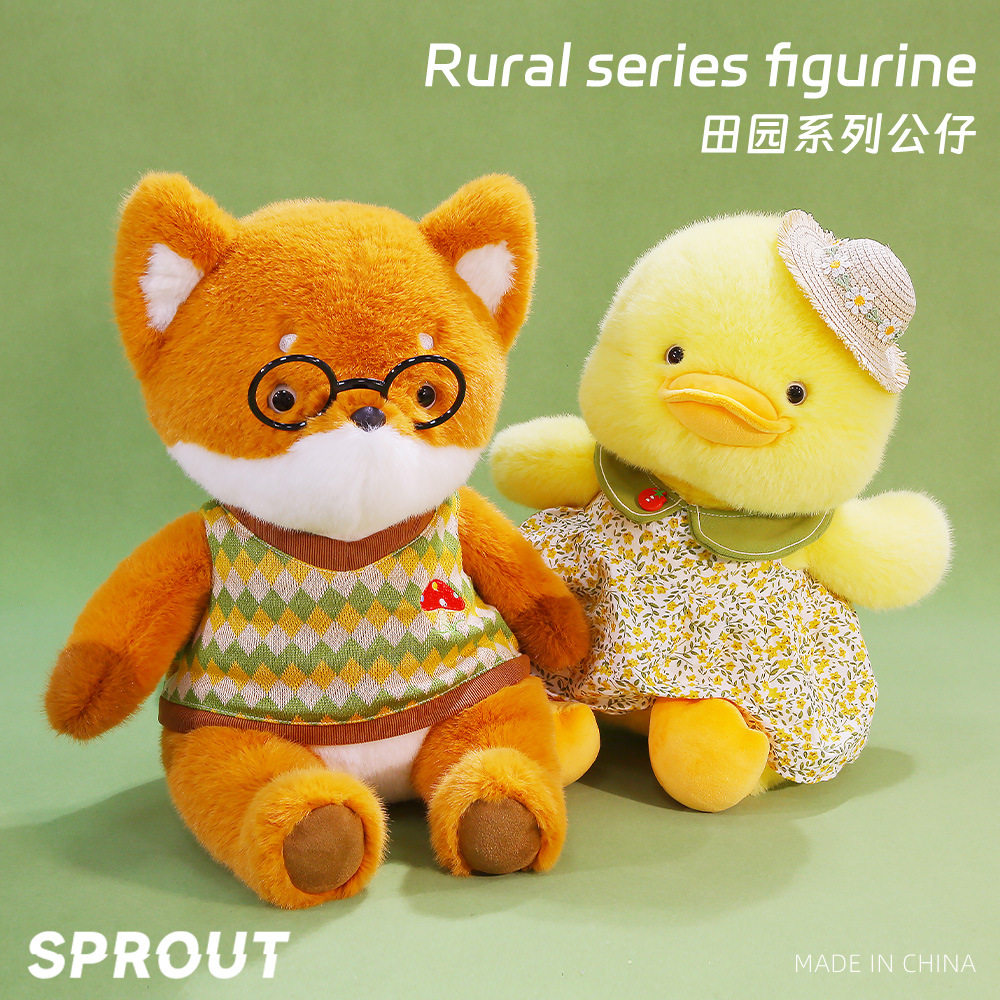 鼻涕熊田园系列狐狸毛绒玩具