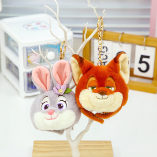 正版疯狂动物城朱迪春意挂件毛绒玩具包包挂件头套玩偶钥匙扣吊饰