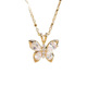 跨境热卖 2025秋季 新款 钛钢项链女小众简约简约蝴蝶镶钻铜吊坠项链