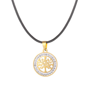 亚马逊新款创意时尚生命树情侣项链吊坠感百搭个性钛钢项链女