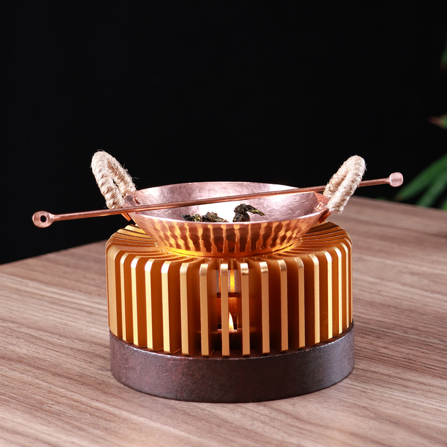 高端紫铜烤茶盘茶叶体香器醒茶器