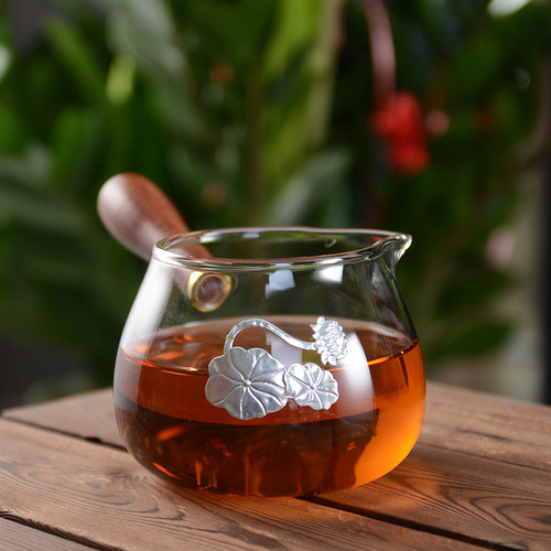 侧把加厚公道杯玻璃茶海单个