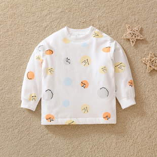 冬季 婴儿保暖内衣儿童加厚纯棉套头单件上衣秋衣男女宝宝夹棉衣服