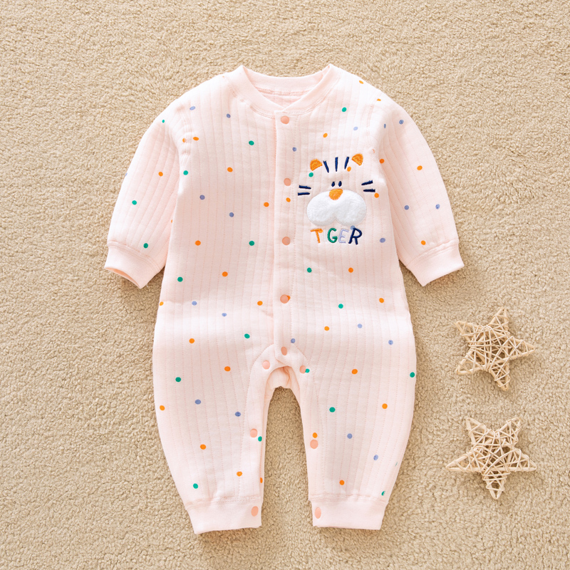 哈咪奇秋冬新生儿纯棉保暖哈衣